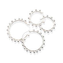 E0025 Silver Beads Hoop Earrings